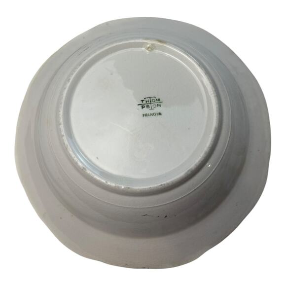 Vintage Thompson Pottery Francis Serving Bowl Yellow Scalloped Floral Design - Picture 4 of 6